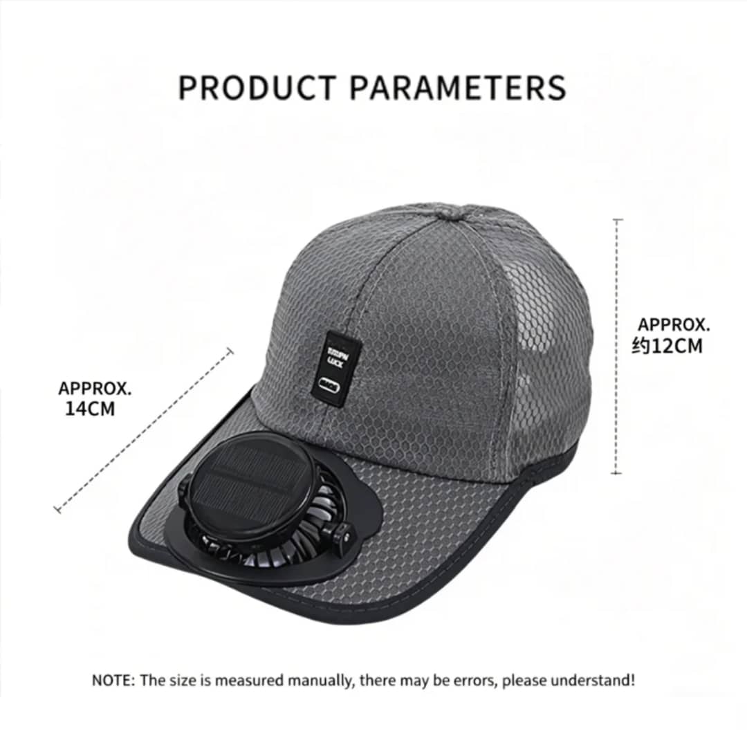 Casquette solaire ventilée rechargeable