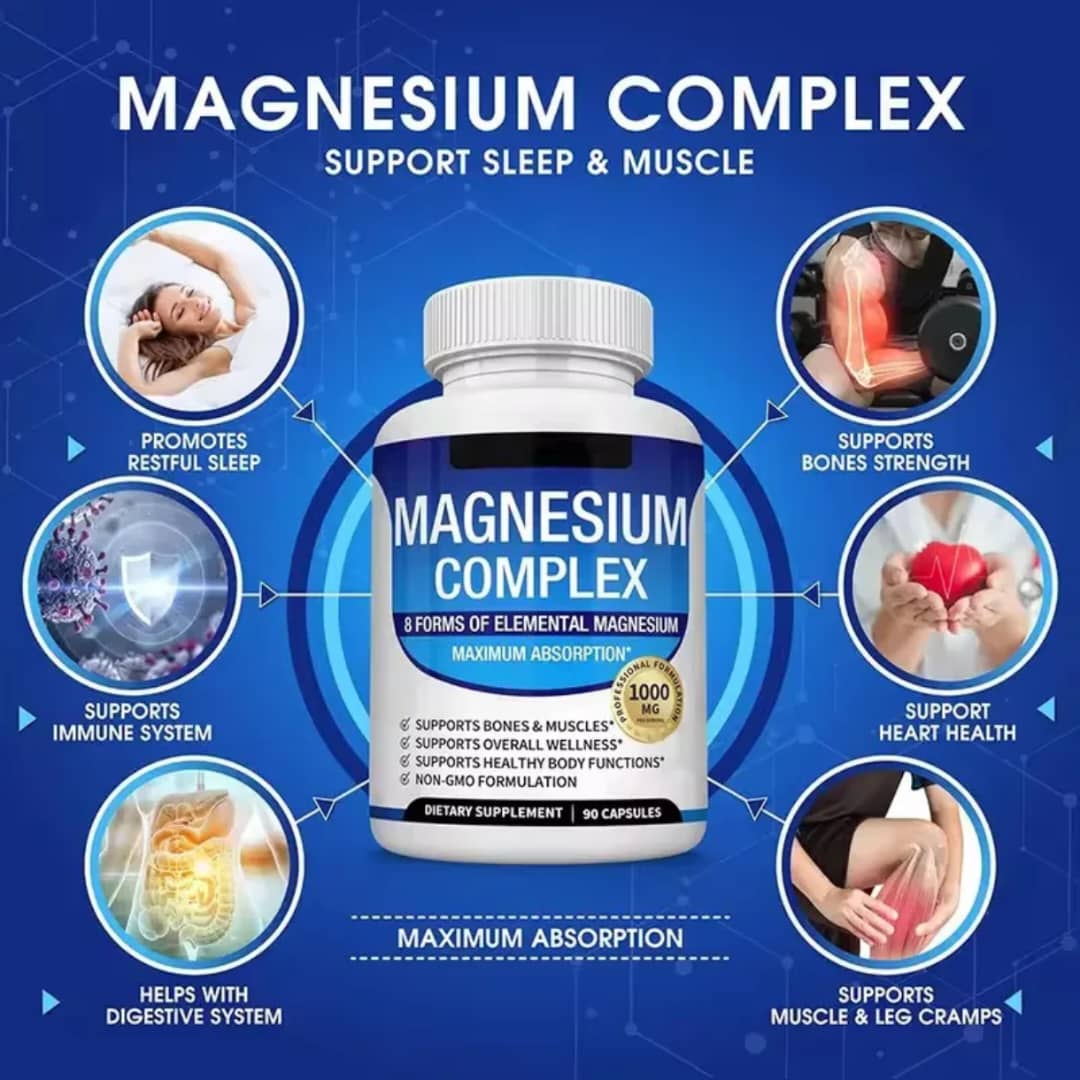Magnésium Complexe 1000 mg – 8 Formes pour Calme, Sommeil & Récupération
