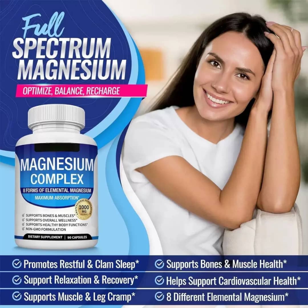 Magnésium Complexe 1000 mg – 8 Formes pour Calme, Sommeil & Récupération