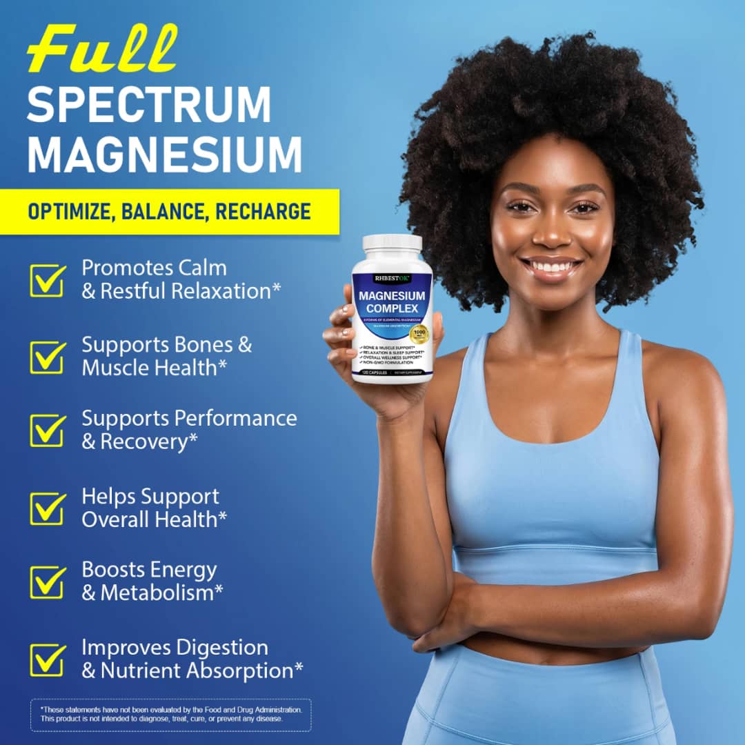Magnésium Complexe 1000 mg – 8 Formes pour Calme, Sommeil & Récupération