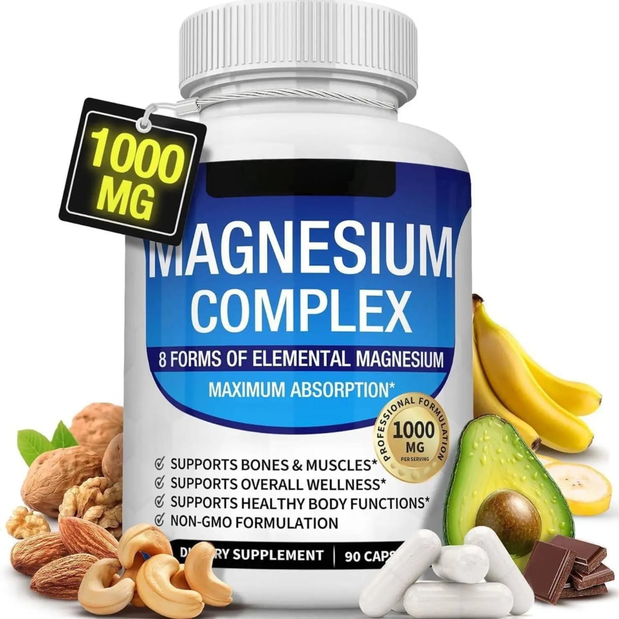 Magnésium Complexe 1000 mg – 8 Formes pour Calme, Sommeil & Récupération