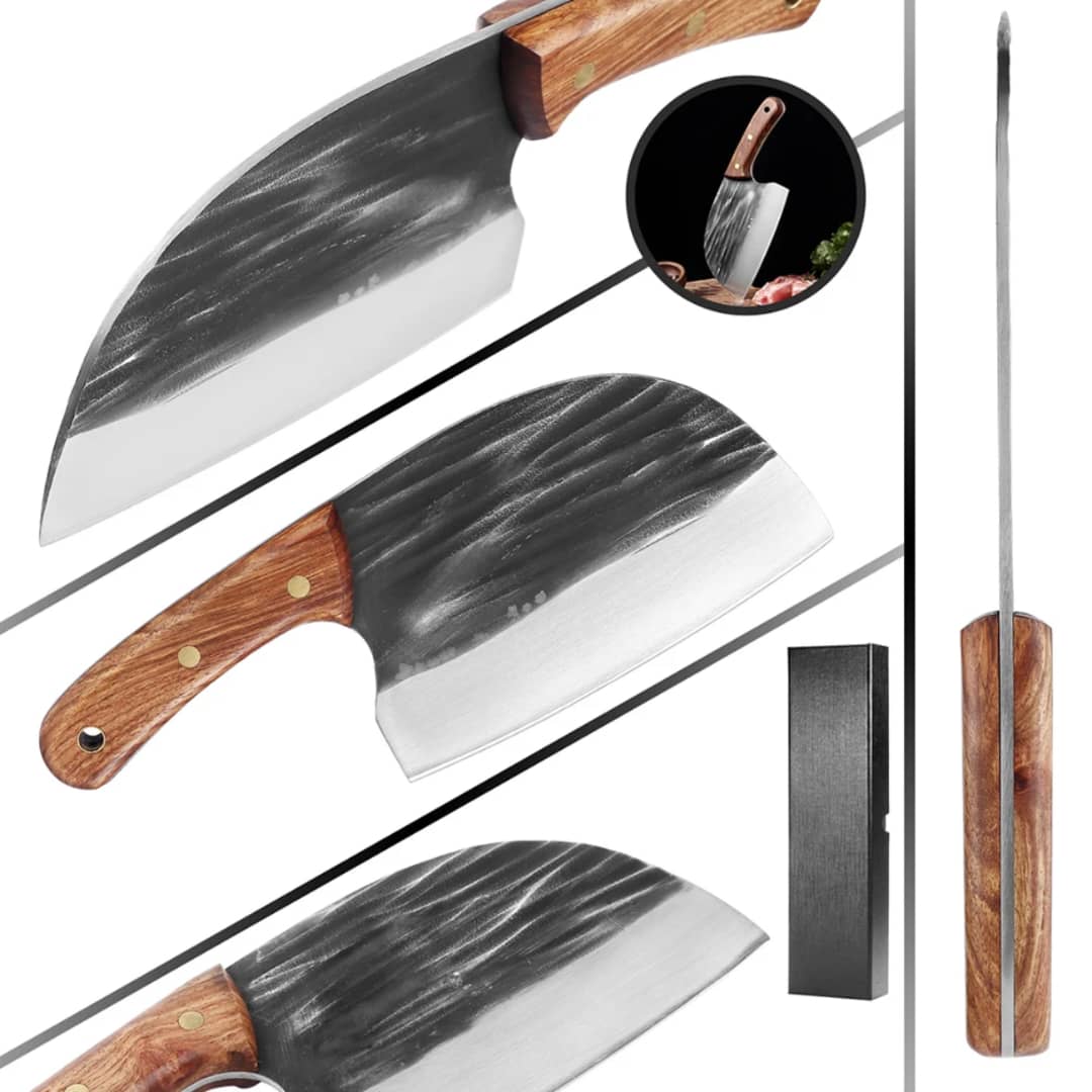 Ensemble couteau & couperet de chef forgés à la main (qualité supérieure)