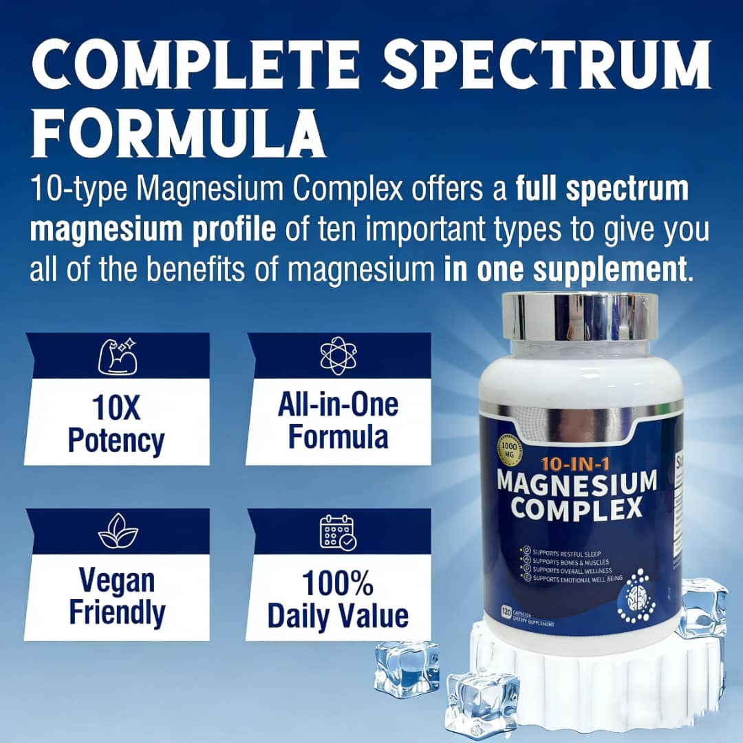 Magnésium 10-en-1 Complex – Équilibre, Énergie et Bien-être au Quotidien